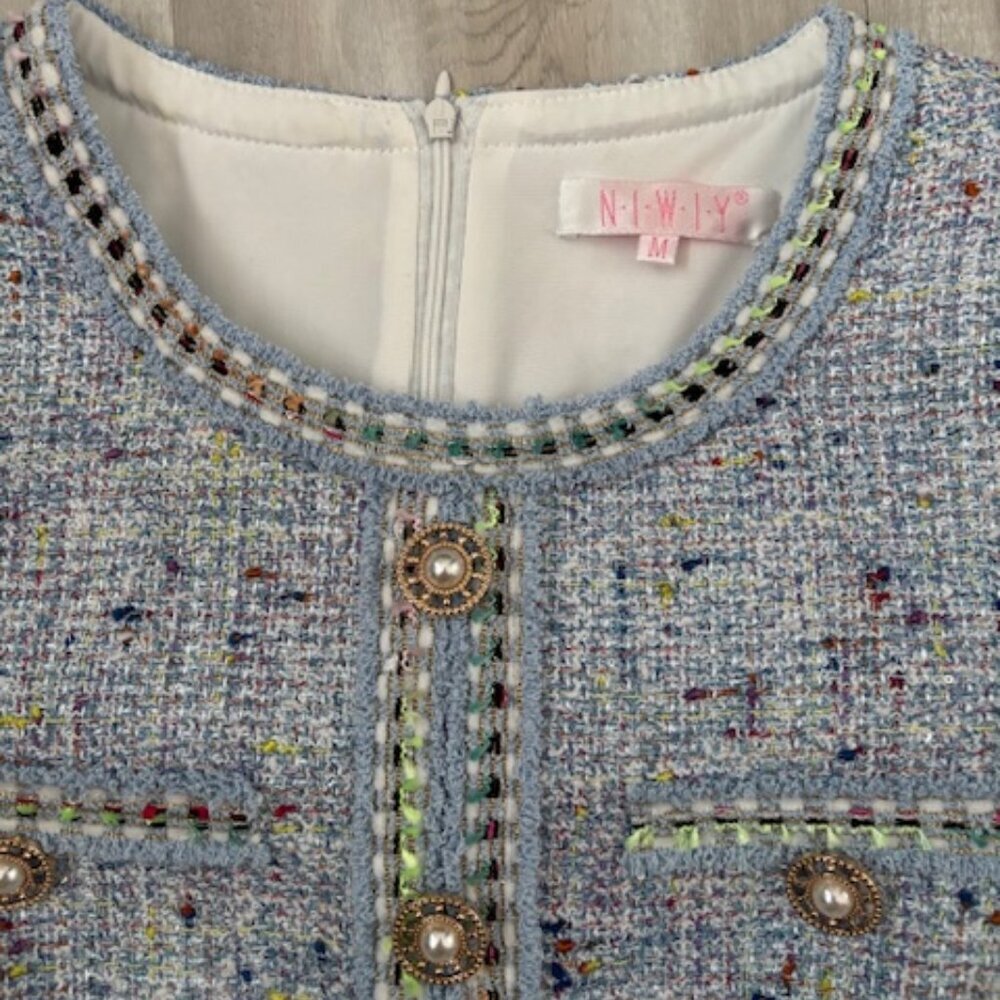 NIWIY Chanel Style/Inspired Tweed Dress - M - Picture 3 of 6